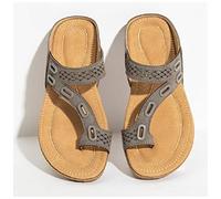 Ciabatte Ortopediche Donna Estive, Sandali Infradito da Donna con Supporto Ad Arco, Estate Sandali da Spiaggia Del Correttore Dell'Alluce Valgo, per Alluce Valgo, fascite plant(Size:37EU,Color:grigio)