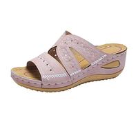 Ciabatte Ortopediche Donna Estivi Vendita Sandali con Zeppa Donna Comode Supporto Arco Plantare Pantofole Eleganti Leggere Plateau Scarpe con Tacco Wedges Antiscivolo Suole Sandalo per Camminare