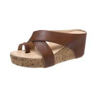 Ciabatte Ortopediche Estive per Donna per Alluce Valgo,Sandali con Zeppa E Infradito per Fascite Plantare,Eleganti Infradito da Spiaggia per Alluce Valgo(Brown,40 EU)