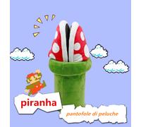 Ciabatte Pantofole uomo donna invernali peluche Super Mario Bros Piranha scarpe