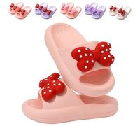 Ciabatte Piscina Bambina Bambino Ciabatte Estive per Mare Spiaggia Bagno Ragazzi Ragazze Antiscivolo Infradito Punta aperta Arco Dinosauro Pantofole Estive per Bambini Rosa Rosso 20/21 EU (150 CN)