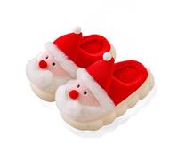Ciabatte Ragazza Invernali di Natale Bambina Morbido Pantofole da Casa Comode e Caldo Pantofole Peluche Indoor Outdoor Scarpe Primi Passi Bimba Slipper Bambina Asilo (Red, 33.5 Big Kids)