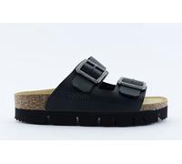 Ciabatte sandali con fibbie Goldstar GS6801QS ecopelle nera platform 4 cm