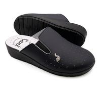 Ciabatte SanitaCiabatte Sanitarie Anatomiche da Donna Pantofole in Vera Pelle Scarpe Ortopediche con Elastico Regolabile Zoccoli Made in Italyrie Anatomiche (Blu, 39)