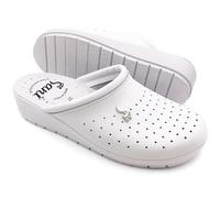Ciabatte Sanitarie Anatomiche Per Donna Pantofole in Vera Pelle Scarpe Ortopediche Calzatura Antiscivolo Made in Italy (Bianco, 37)
