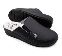 CIABATTE SANITARIE PANTOFOLE DONNA PELLE CON ELASTICI REGOLABILI ANATOMICHE HOME