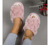 Ciabatte scivolose e soffici per donne, comode scarpe da casa aperte per tutte le stagioni CN36-37,CN38-39,CN40-41,CN42-43,CN44-45quadri,Colore unicoTessuto