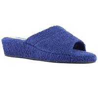 Ciabatte Spugna Aperte Bagno Donna Antiscivolo Zeppa 4 cm Leggere Interno Sughero (Blu, numeric_36)