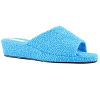 Ciabatte Spugna Aperte Bagno Donna Antiscivolo Zeppa 4 cm Leggere Interno Sughero (Celeste, numeric_39)