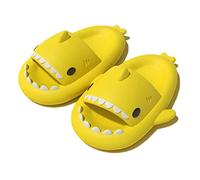 Ciabatte Squalo Estive Donna Uomo, 2022 Pantofole di Squalo Carine, Morbide Shark Slides Slippers a Punta Aperta, Antiscivolo Sandali da Spiaggia e Piscina per Interni ed Es(Size:38-39EU,Color:giallo)