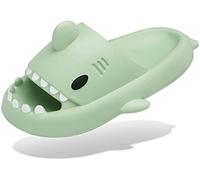 Ciabatte Squalo Estive Donna Uomo Pantofole da bagno Comode Ciabatta da Doccia Antiscivolo Sandali da Spiaggia Piscina a Punta Aperta Shark Slides Slippers,Matcha,43/44 EU=Fornitore 44/45