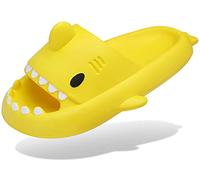 Ciabatte Squalo Estive Donna Uomo Pantofole da bagno Comode Ciabatta da Doccia Antiscivolo Sandali da Spiaggia Piscina a Punta Aperta Shark Slides Slippers,Giallo,43/44 EU=Fornitore 44/45