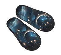 Ciabatte Stelle Lunari Sospese Del Cielo Notturno Eleganti Slippers Comode Scarpe Di Cotone Per Invernale Casa Esterno M