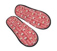 Ciabatte Strawberry Cake Red Plaid B Scarpe Da Casa | Ciabatte Comode Pantofole Da Casa Morbide Per Donne Uomo Viaggi Hotel E Bagno