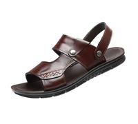 Ciabatte Uomo Estive Pelle Zeppa - Ciabatta Slingback Suola Antiscivolo