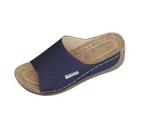 Ciabatte Zeppa Donna Ciabatte Comode Senza Lacci, Scarpe Facili e Veloci da Indossare per Casa, Uso Esterno, Spostamenti e Tempo Libero Relax, Suola Antiscivolo Stabile per Maggiore
