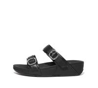 Fitflop Lulu Adjustable Leather Slides, Sandali a Ciabatta Donna, Tutto Nero, 40 EU