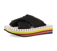 Ciabattine da Spiaggia Color Nero con Suola Multicolore per Donna terena