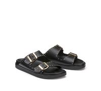 Ciabattine in pelle, dettagli con borchie Nero 40
