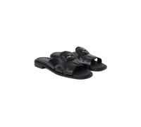 Ciabattine piatte in pelle Nero 37