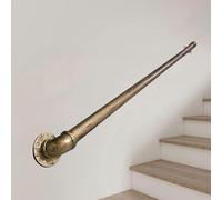 CIADAZ Corrimano per scale per interni ed esterni, corrimano in metallo per anziani soppalco ringhiera per scale di sicurezza - Kit completo di staffe in ottone anticato-1/