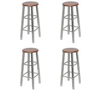 CIADAZ Sgabelli da Cucina 4 Unità MDF Argento e Marrone, Sgabelli Alti Da Cucina, Panchetti Cucina, Sedie Alte Da Cucina, Bar Stool, Mobile Bar Sgabello