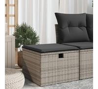 CIADAZ Sgabello da giardino con cuscino rattan sintetico grigio 55x55x37cm, mobile esterno, terrazza sgabello, sgabello esterno, sgabello alto, mobile bar - 366118