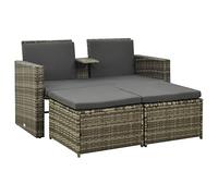CIADAZ Soggiorno da giardino 3 pezzi con cuscini in resina intrecciata grigia,Mobili per esterni,Soggiorno da giardino modulabile,Soggiorno esterno187