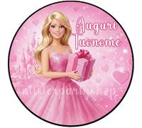 Cialda Barbie Ostia per torte Formato grande A3 cm. 28 diametro