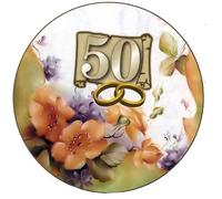 CIALDA in ostia ANNIVERSARIO 50 ANNI per DECORAZIONE TORTA