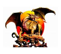 Cialda In Ostia Drago Fuoco Bambini Torta Decorazioni Feste Dischi Commestibile