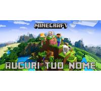 Cialda MINECRAFT Decorazione Torta Ostia o Zucchero compleanno Personalizzabile