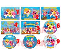 Cialda - Ostia per torte Baby Shark Formato grande A3 cm. 42x29 o 28cm