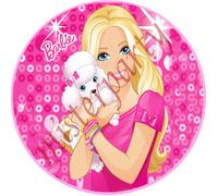 Cialda Ostia per torte Barbie tonda Grande A3 cm.28 di diametro