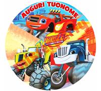 Cialda - Ostia per torte Blaze mega Macchine Formato grande A3 cm. 28 diametro