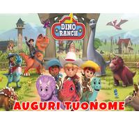 Cialda - Ostia per torte Dino Ranch Formato grande A3 cm. 42x29