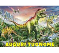 Cialda - Ostia per torte Dinosauri Dinosauro m2 Formato grande A3 cm. 42x29