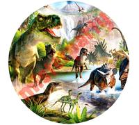 Cialda Ostia per torte Dinosauri tonda Grande A3 cm.28 di diametro