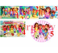 Cialda - Ostia per torte Dora and Friends grande A3 cm. 42x29 o 28 cm