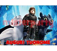 Cialda - Ostia per torte Dragon Trainer Formato grande A3 42x29 ca.