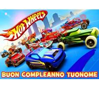 Cialda - Ostia per torte Hot Wheels macchine Formato grande A3 cm. 42x29