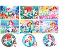 Cialda - Ostia per torte La Sirenetta Ariel grande A3 cm. 42x29 o 28 cm