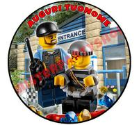 Cialda Ostia per torte Lego City Undercover Polizia e Ladri formato A3 28 cm.