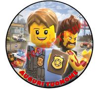 Cialda Ostia per torte Lego City Undercover Polizia e Ladri formato A3 28 cm.