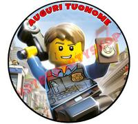 Cialda Ostia per torte Lego City Undercover Polizia e Ladri formato A3 28 cm.