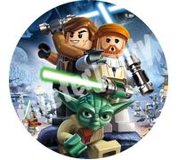 Cialda - Ostia per torte Lego Star Wars tonda Formato grande A3 cm. 28 diametro