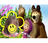 Cialda Ostia per torte Masha e Orso m1 con tua foto A3 cm.42x29 o 28 cm.diametro