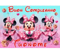 Cialda - Ostia per torte Minnie formato grande A3 cm. 42x29