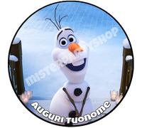 Cialda - Ostia per torte Olaf Frozen Formato grande A3 cm. 28 diametro