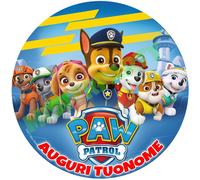 Cialda - Ostia per torte Paw patrol m3 tonda Formato grande A3 cm. 28 diam.
